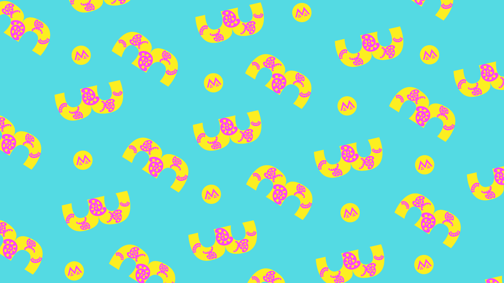 MISS MAIA background pattern which is made up of our KŌTUITUI design and is featured and repeated in Blue, Yellow and Pink.